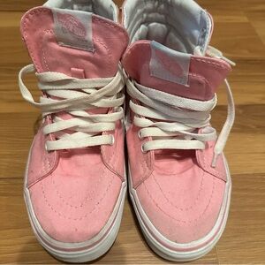 Vans  Pink and White High-Top Sneakers